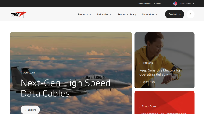 Homepage featuring next-gen high-speed data cables and related resources.