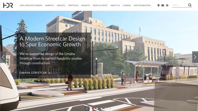 Modern streetcar design promoting economic growth in Omaha with a visual of the project.