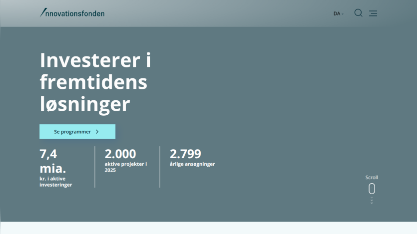 Investment fund homepage showing investment stats and a call to action to see programs
