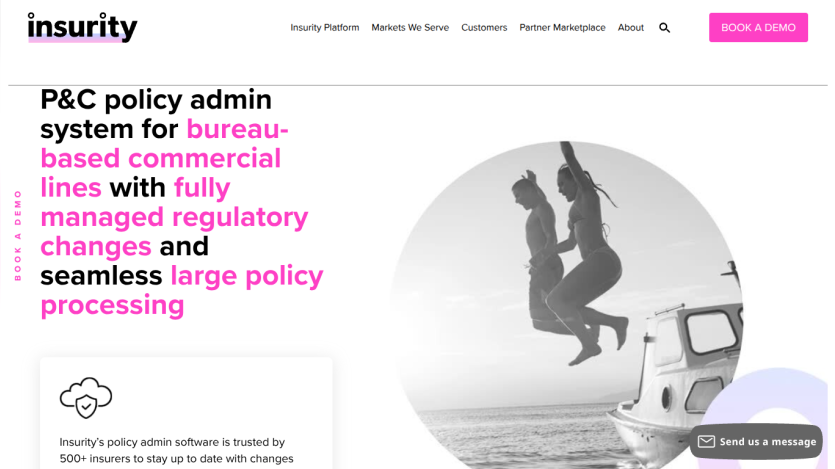 Insurance platform offering policy administration for commercial lines with regulatory management.