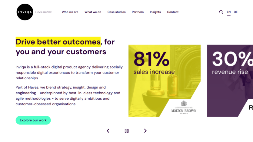 Digital product agency Inviqa offers strategy and design to drive better outcomes and transform customer relationships.