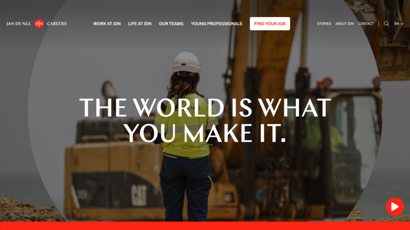 Homepage with top navigation bar, large hero image featuring a mountain landscape, and headline 'Explore the World with Us'