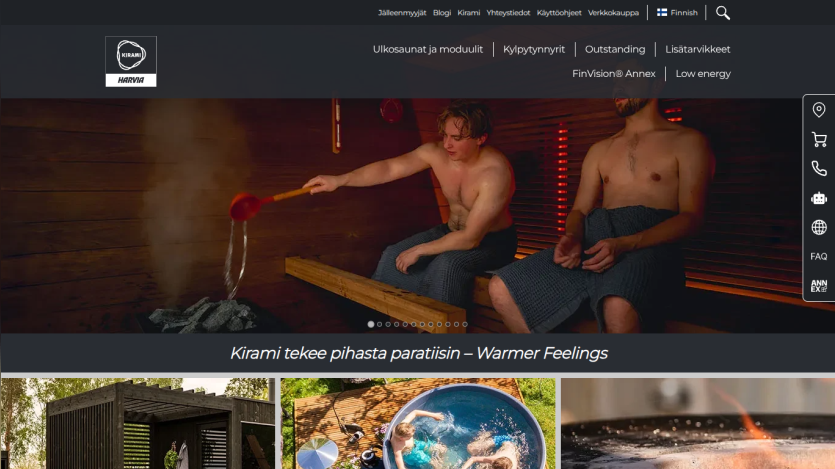 Homepage with a large hero image of a woman in a yellow jacket, headline 'The best way to learn a language', and navigation menu