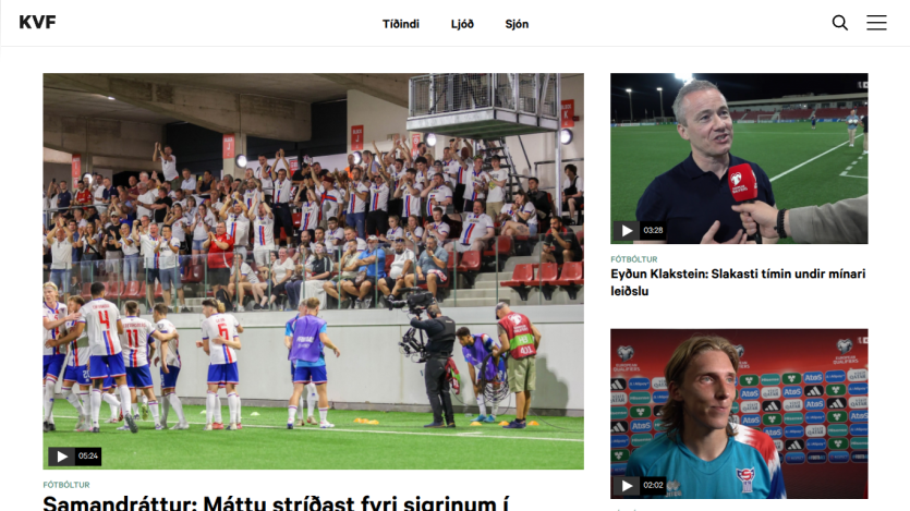 Sports news website featuring a crowd at a match and video highlights.