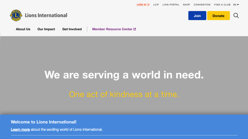 Homepage of a travel website featuring a scenic mountain landscape and navigation menu with options like Destinations and Deals