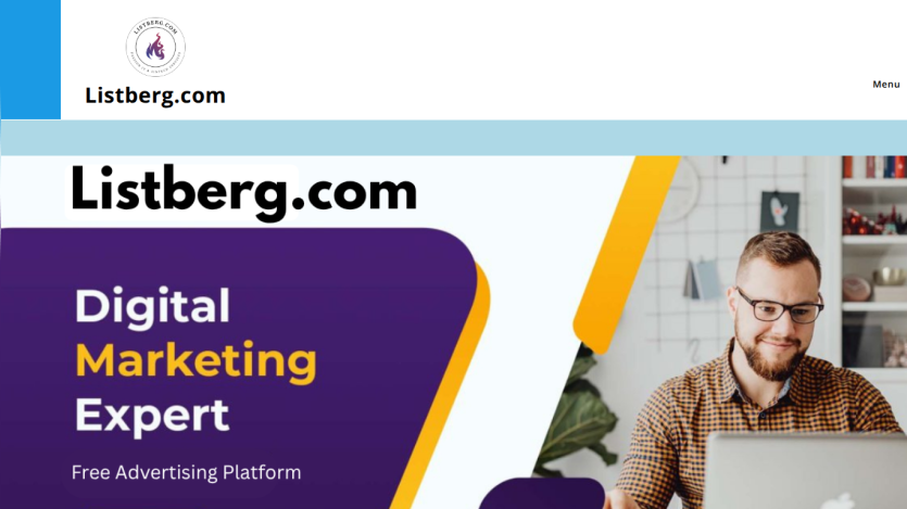 Homepage header with navigation links and a hero section featuring a main headline and call-to-action button