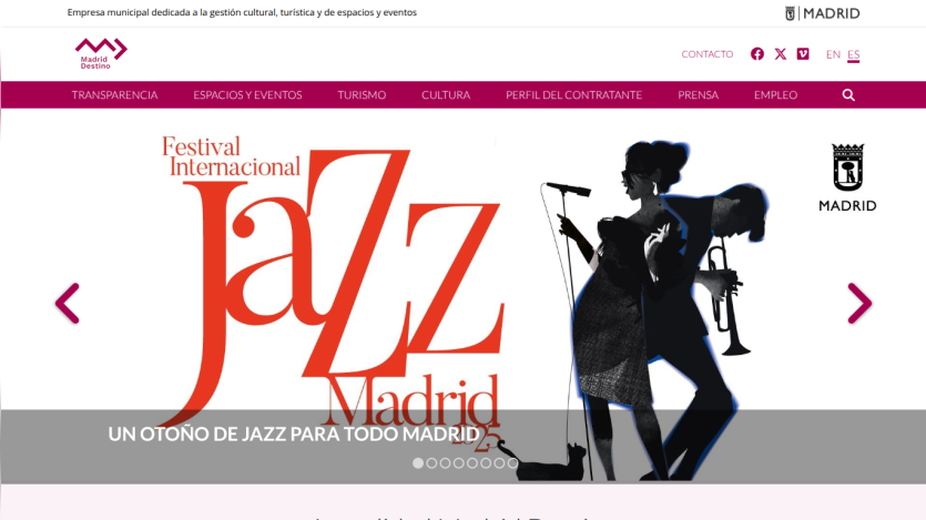 Festival Internacional Jazz Madrid promotion with silhouettes of musicians and event tagline