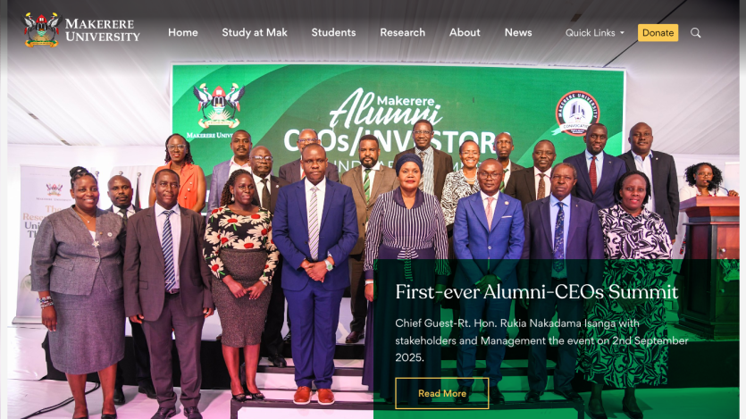 Mbarara University Alumni-CEOs Summit with attendees in formal attire.