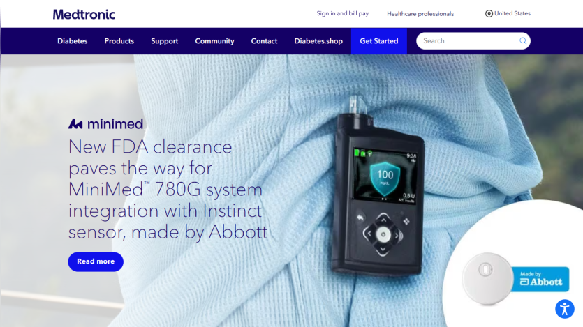 Medtronic's MiniMed 780G system announcement with FDA clearance details.
