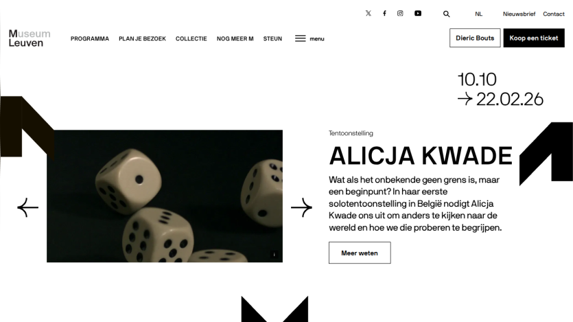 Museum Leuven exhibition by Alicja Kwade from 10.10 to 22.02.26 with description and navigation menu