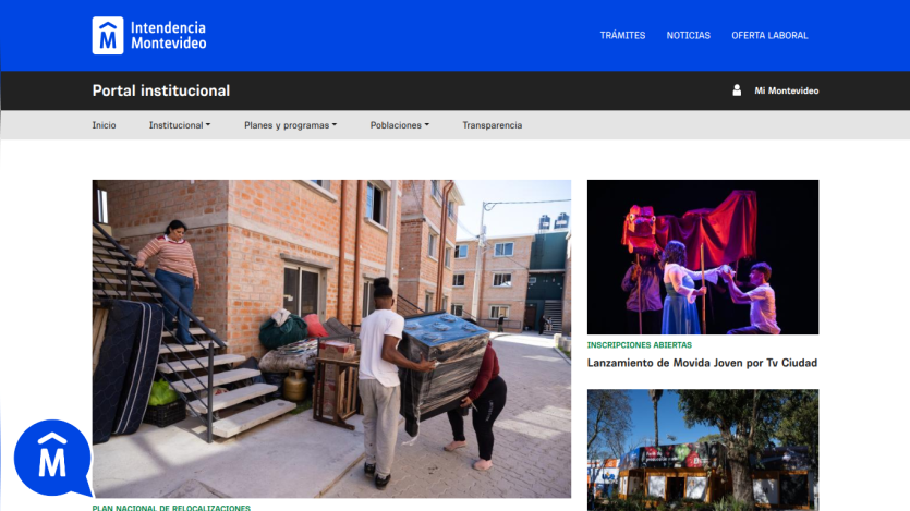 Institutional portal showcasing community activities and events with images and text.