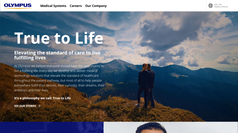 Homepage featuring the slogan 'True to Life' with a scenic mountain background.