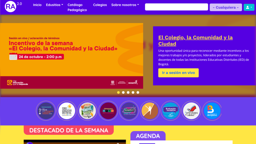 Educational site promoting a live session on incentives for schools, community, and city with navigation and event details