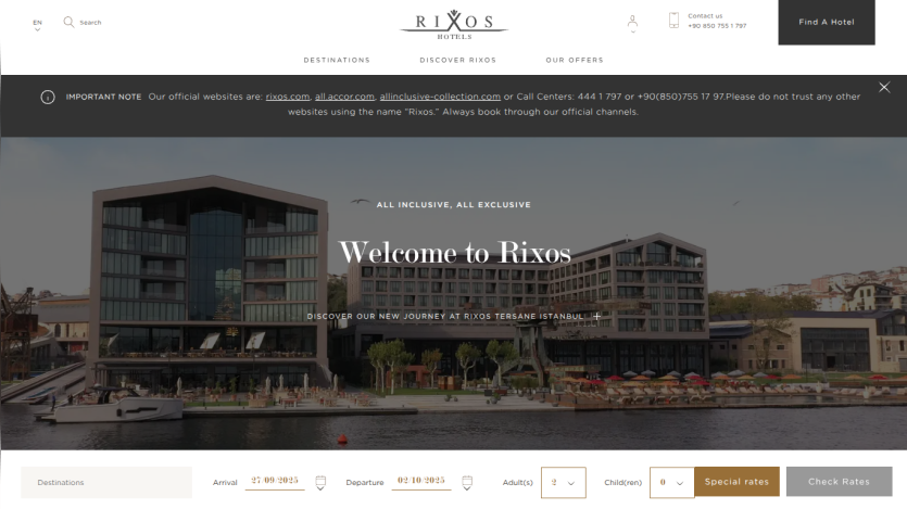 Welcome message for Rivas with a view of the building and surrounding area.