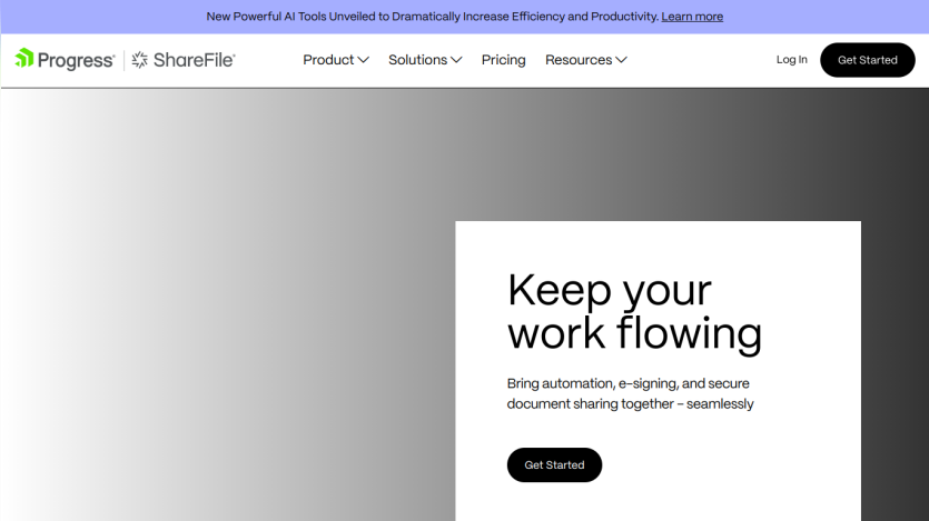 Homepage featuring a call to action for document automation and signing.