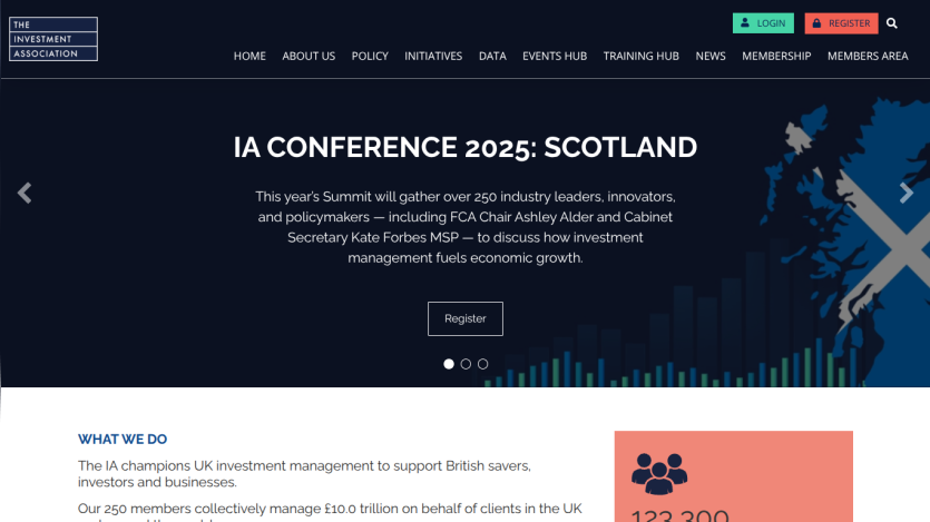 Website header and hero section promoting a course on tokenisation of real world assets for asset managers with navigation menu and register button