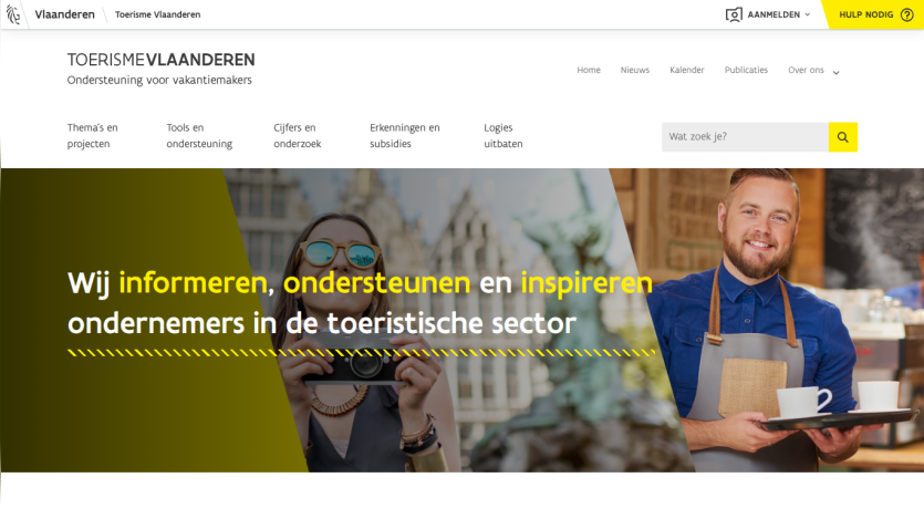 Tourism Vlaanderen website supporting entrepreneurs in the tourism sector with information, support, and inspiration.