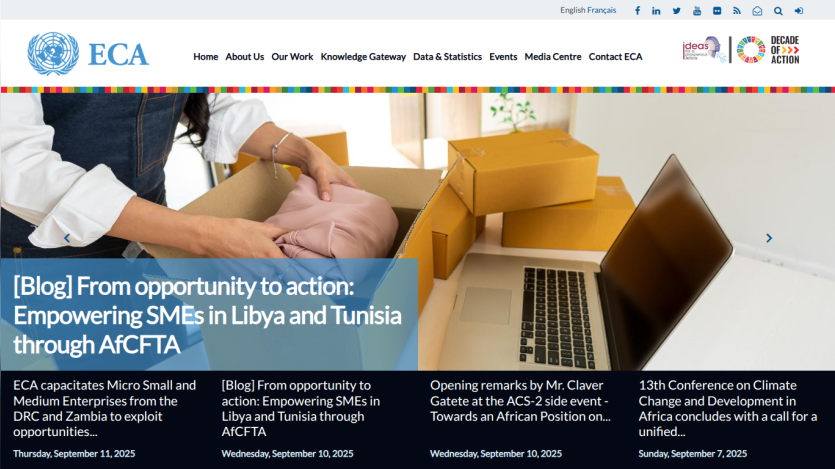 Blog section highlighting empowerment of SMEs in Libya and Tunisia through ACFTA.