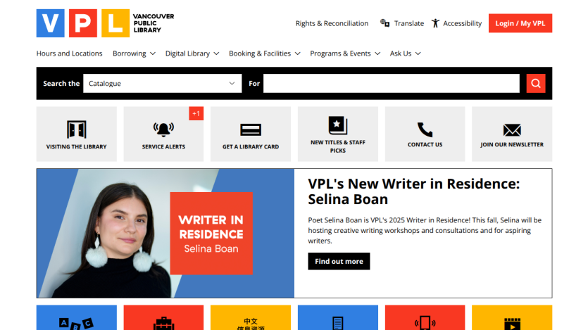 VPL's new writer in residence announcement featuring Selina Boan.