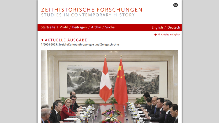 Zeithistorische Forschungen journal homepage with navigation and current issue on social and cultural anthropology and contemporary history.