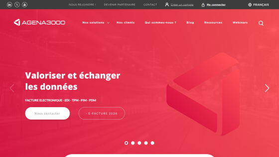 Homepage hero section with headline about valuing and exchanging data, call-to-action buttons, and navigation menu