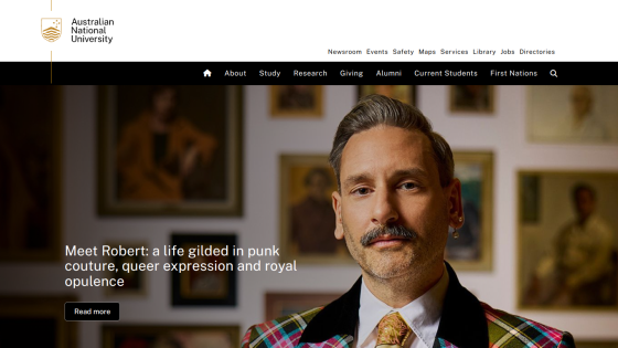 Homepage featuring Robert, highlighting his punk couture and queer expression.