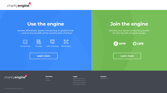 Two sections promoting computing services and joining the platform, with calls to action.