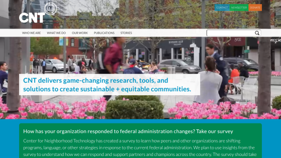 CNT offers research, tools, and solutions for sustainable and equitable communities with a survey on federal administration changes