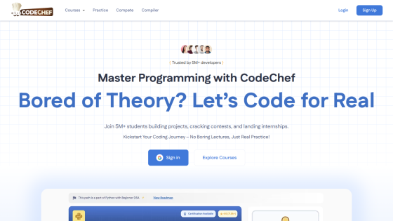 Promotional banner for CodeChef offering programming courses with a call to action.