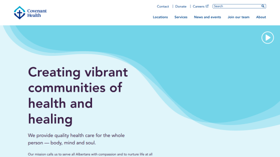 Healthcare provider Covenant Health offers quality care focusing on body, mind, and soul with compassionate service in Alberta.