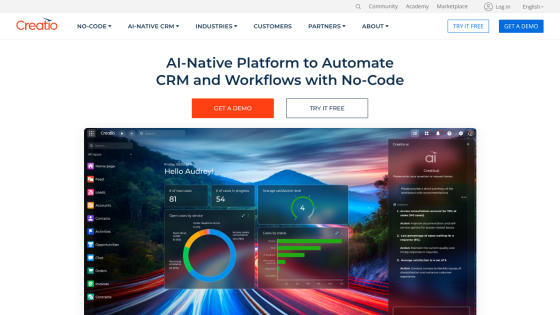 AI-native platform for automating CRM and workflows with no-code solutions.