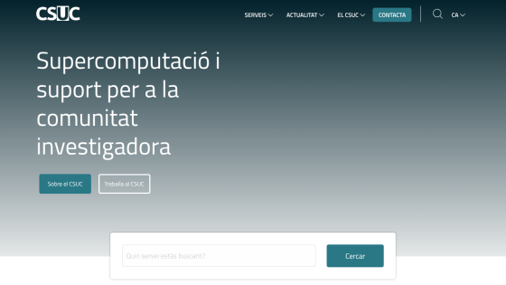 Website header featuring supercomputing support for the research community.