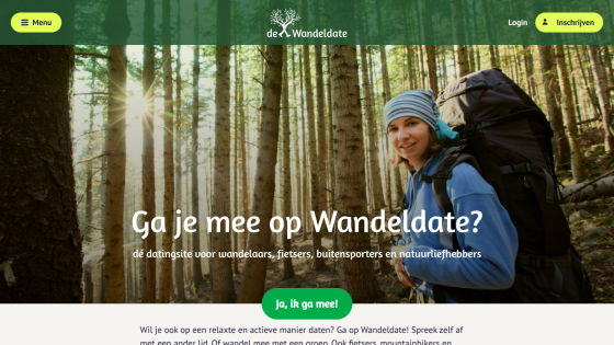 Dating site for walkers, cyclists, outdoor sports enthusiasts, and nature lovers with a call to join