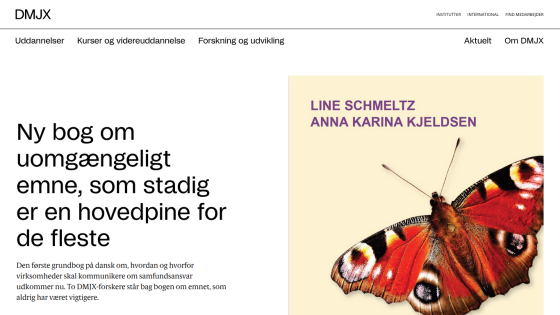 Announcement of a new Danish book on corporate social responsibility communication with authors Line Schmeltz and Anna Karina Kjeldsen