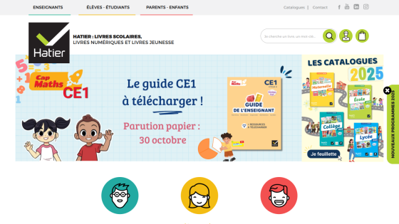 Website promoting Latin and Greek dictionaries for middle and high school students with book images and call to action