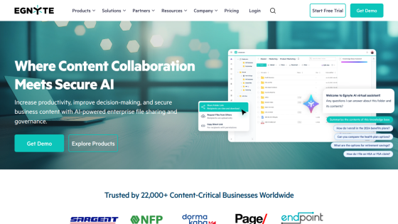 Homepage showcasing content collaboration features with a call to action and trusted partners logos.