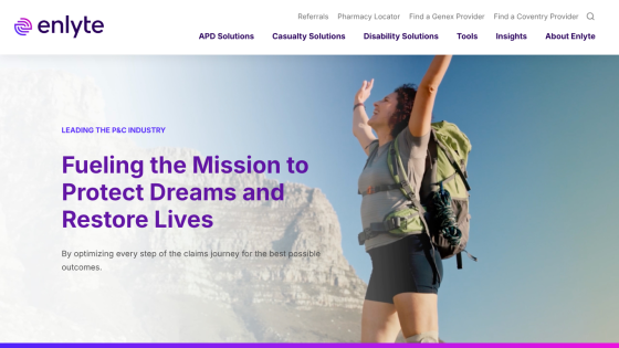 Homepage featuring a person with a backpack and text about protecting dreams and restoring lives.