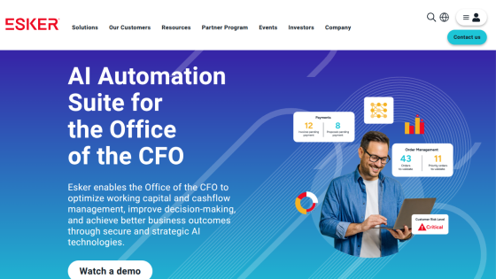 AI Automation Suite for the Office of the CFO with a call to action to watch a demo.