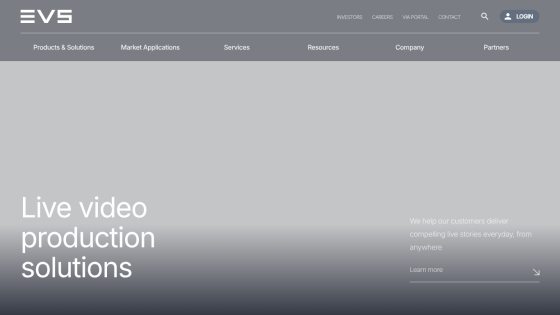 Website header with navigation and hero section promoting live video production solutions