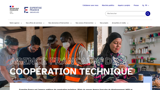French public technical cooperation agency Expertise France with images of diverse workers collaborating and crafting