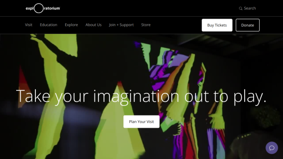 Homepage featuring vibrant visuals with a call to action to plan a visit.