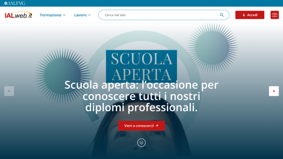 Homepage promoting open school event to learn about professional diplomas with a call to action button