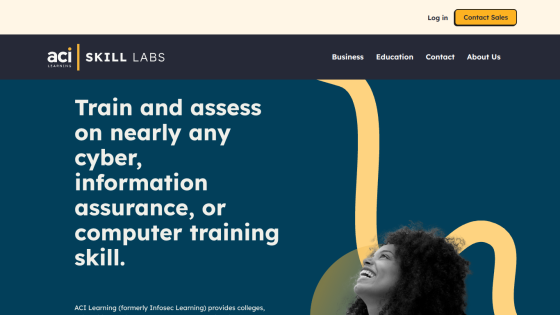 ACI Skill Labs homepage offering training and assessment in cyber, information assurance, and computer skills