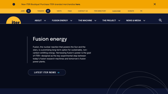 Overview of fusion energy with a brief description and latest news link.