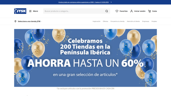 Promotional banner celebrating 200 stores with a 60% discount offer.