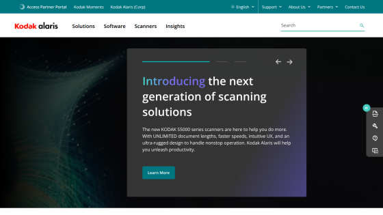Introduction to next generation scanning solutions with a call to action button.