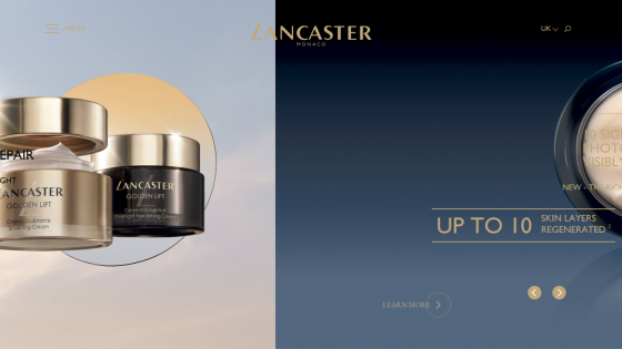 Lancaster Monaco skincare products highlighting correction of 10 signs of photoaging and skin regeneration