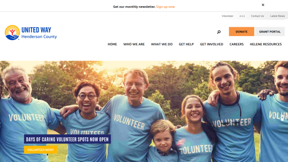 Homepage header with navigation menu and hero section featuring a promotional banner and call-to-action button.