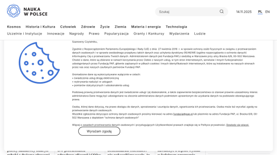 Science and education website homepage with navigation menu and detailed article about water properties