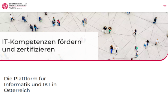 Austrian Computer Society promoting IT competencies and certification with a platform for informatics and ICT in Austria
